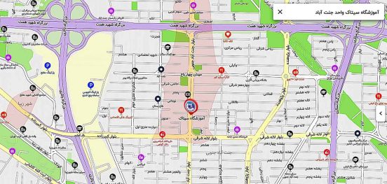 تصویر نقشه آموزشگاه زبان سیتاک شعبه جنت آباد